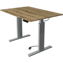 Zit-sta-bureau kerkmann 10231555 spaanplaat eiken, zilver