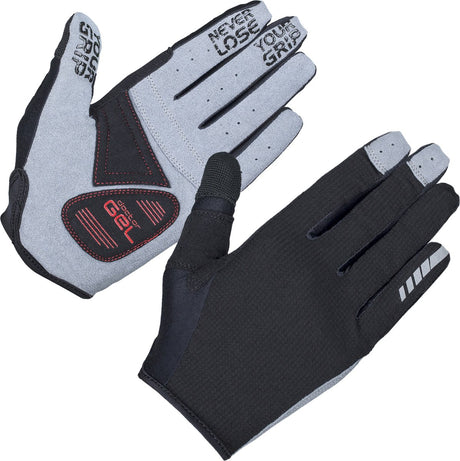 Gripgrab – Shark gepolsterte Langfinger-Sommer-MTB-Gravel-Fahrradhandschuhe mit Polsterung – Schwarz – Unisex – Größe XXL