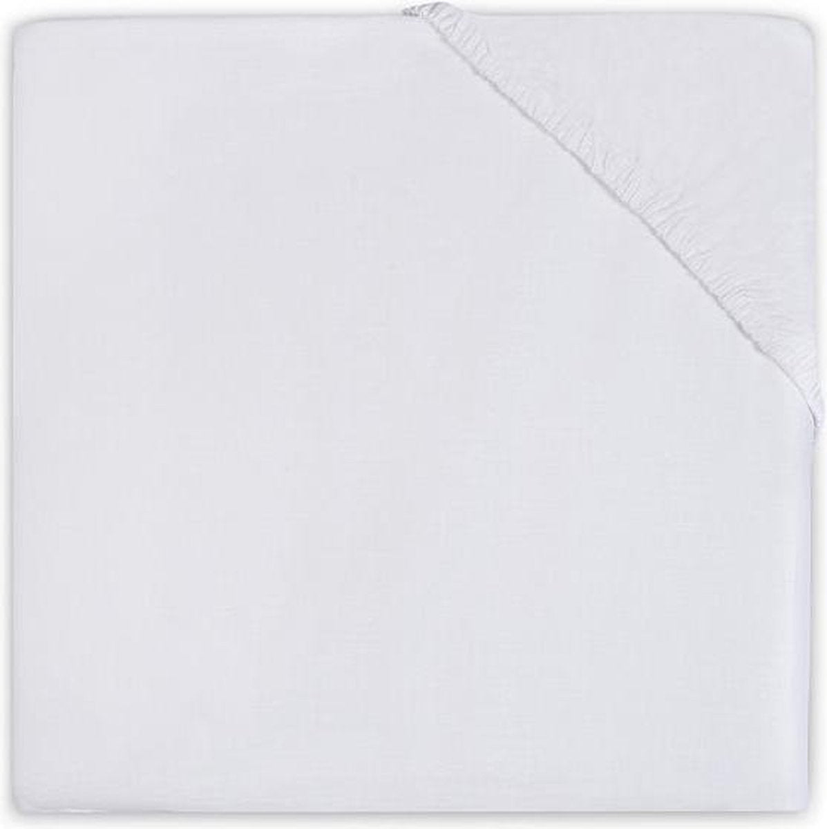 Jollein - baby hoeslaken peuterbed jersey (wit) - katoen - hoeslaken peuter, hoeslaken juniorbed - 70x140 75x150cm