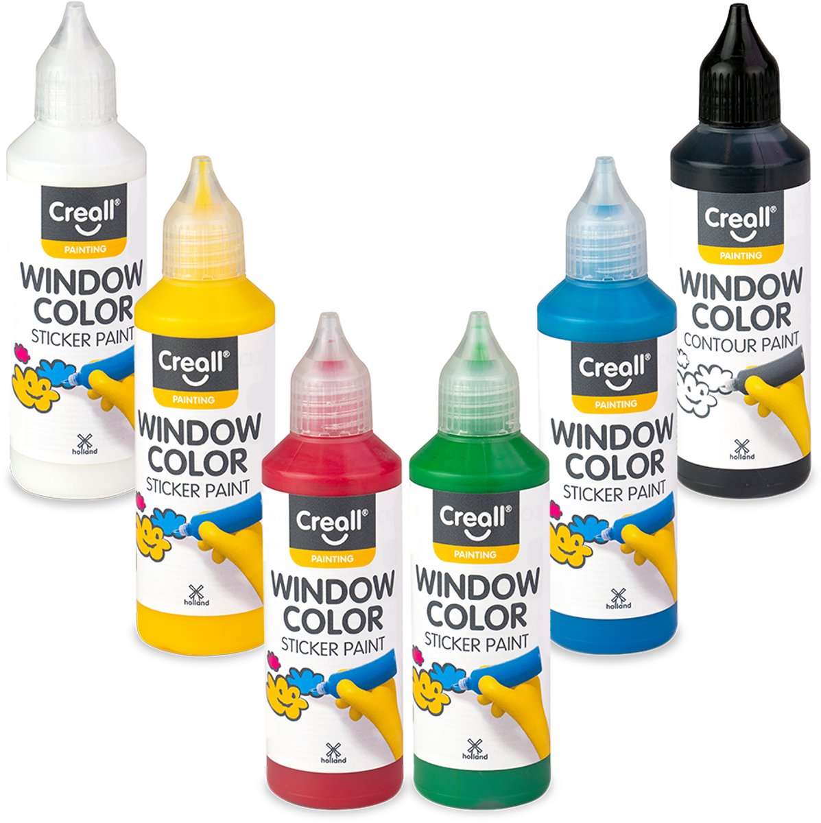 Creall Fensterfarben-Set, 6x80ml