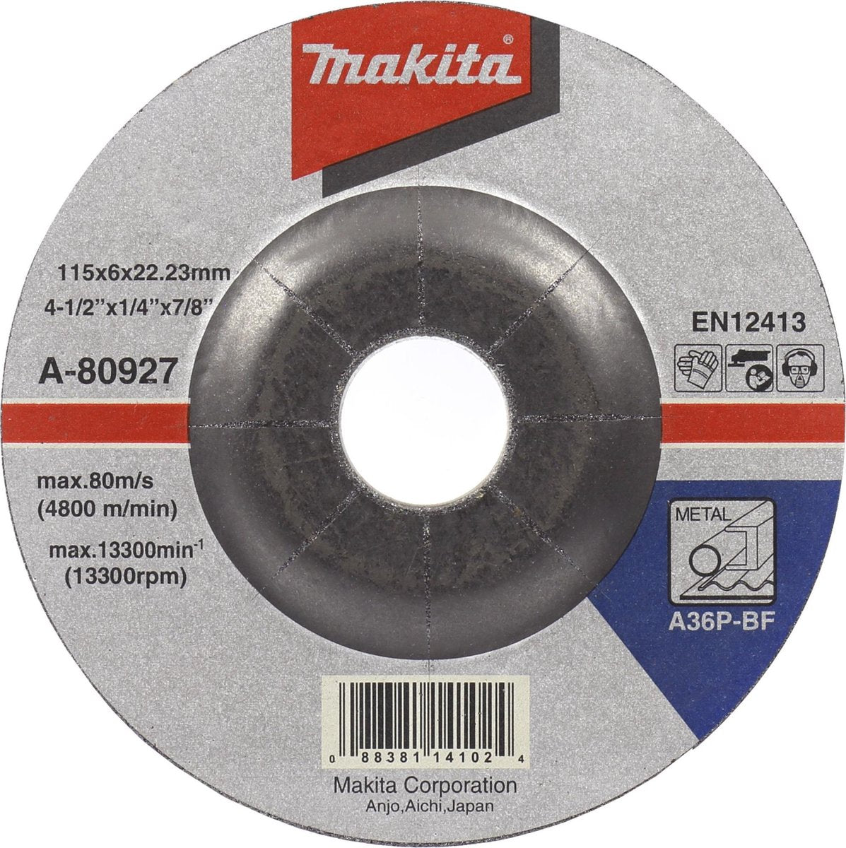 Makita-Zubehör Makita-Schleifscheibe 230x6,0mm Metall - a-80955