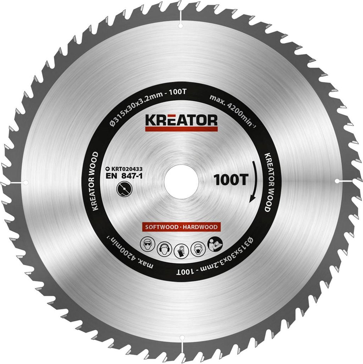 Kreator krt020433 zaagblad hout - 315mm100t