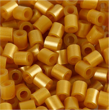 Nabbi-Perlen zum Aufbügeln, Größe 5 x 5 mm, Lochgröße 2,5 mm, mittel, gold (32263), 1100 Stück, 1 Box