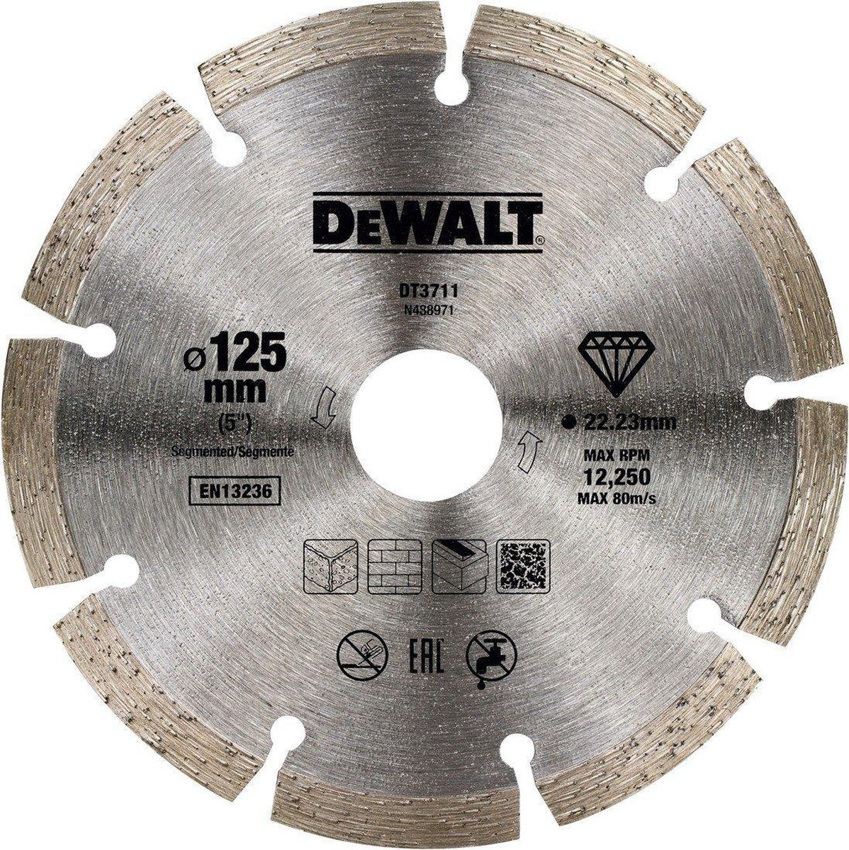Dewalt dt3711 diamantschijf gesegmenteerd 125x22,23mm