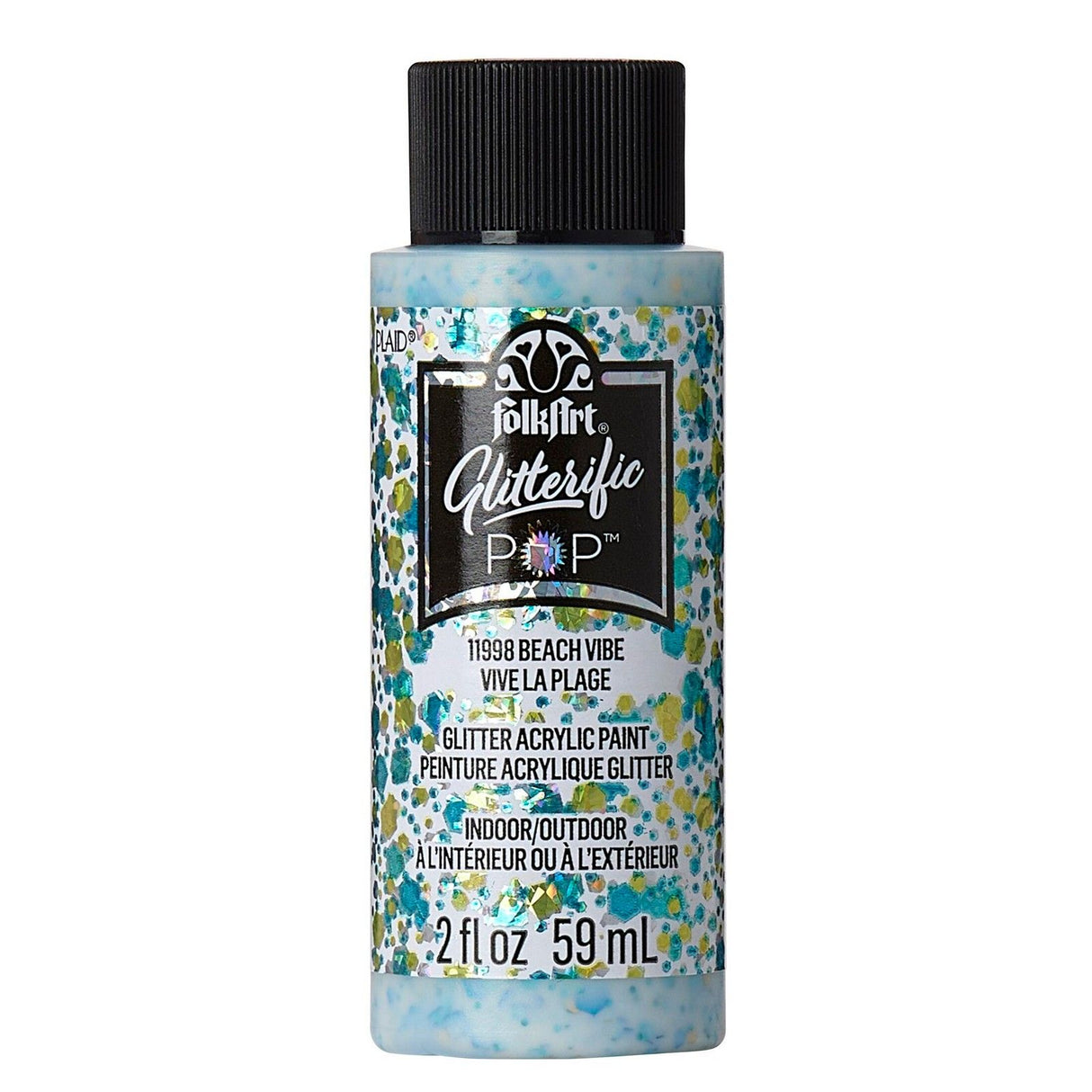 Folkart • Glitzernde Pop-Acrylfarbe mit Strand-Vibe, 59 ml