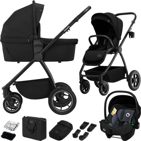 Lionelo Meril 3in1 Kinderwagen – Buggy – XL-Babywanne, Kinderwagen ADAC-zertifizierter Autositz – All-Terrain-Räder – komplettes Zubehörset – UPF50+