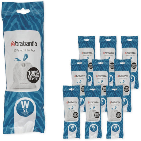 Brabantia Perfectfit Müllsäcke – 5 l – Code W – 10 Rollen x 20 Stück