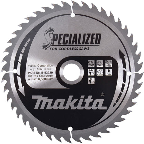 Makita Zubehör Kreissägeblatt Holz | Spezialisiert 165x20x1,45 44t 23g - B-53229 B-53229