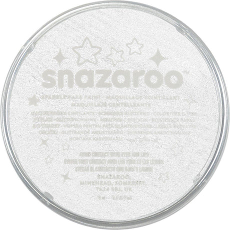 Snazaroo 1118001 – Sparkle White – 18 ml Aqua-Gesichtsfarbe, Kinder-Gesichtsfarbe für Kinder und Erwachsene