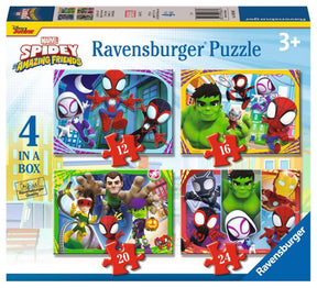 Ravensburger Spidey und seine tollen Freunde 4-in-1-Box-Puzzle – 12+16+20+24 Teile – Kinderpuzzle