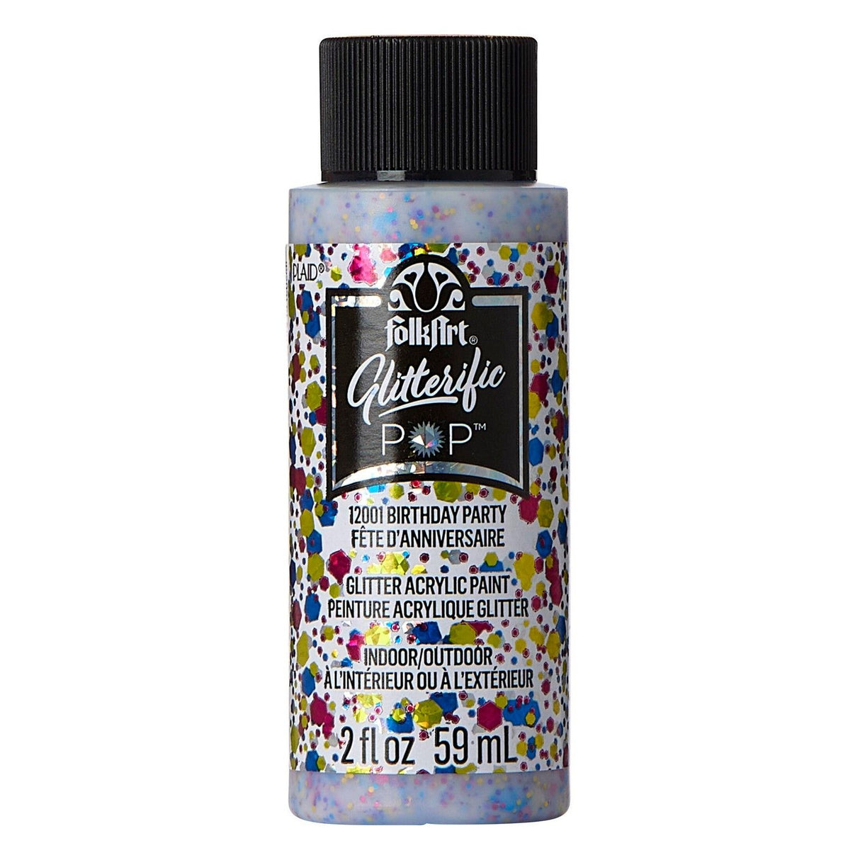 Folkart • glitzernde Pop-Acrylfarbe für Geburtstagsfeiern, 59 ml