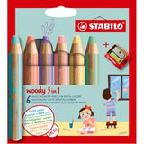 Stabilo Woody 3in1 Bleistifte - 6 Farben + Bleistifte SLEFER