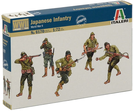 Italeri Modellbausatz Diorama – 6170 Japanische Infanterie – Japanische Soldaten 2. Weltkrieg – 50 Figuren aus Kunststoff – 1:72 – Modellbau
