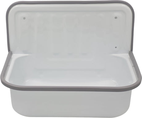 Plieger uitstortgootsteen - uitgietbak - met sifon, plug ketting - wit - 50.5cm x 33cm