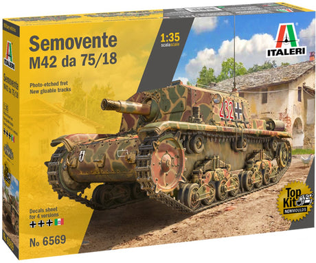 Italeri Modellbausatz Militärfahrzeuge – 6569 semovente m42 da 75 18 mm Kunststoff – 1:35 – Modellbau