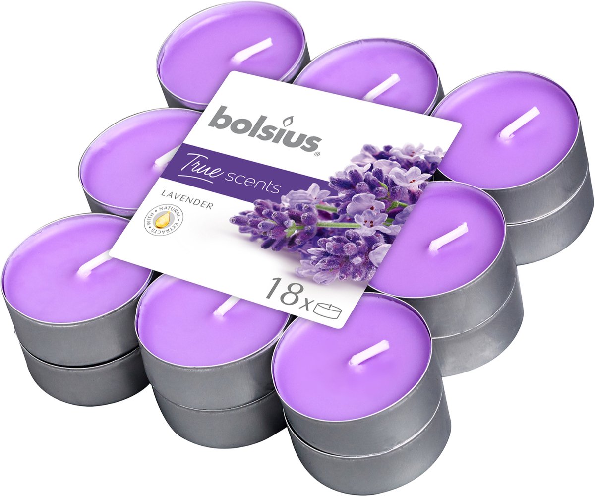 Bolsius Duftteelicht 18 Stück Lavendel