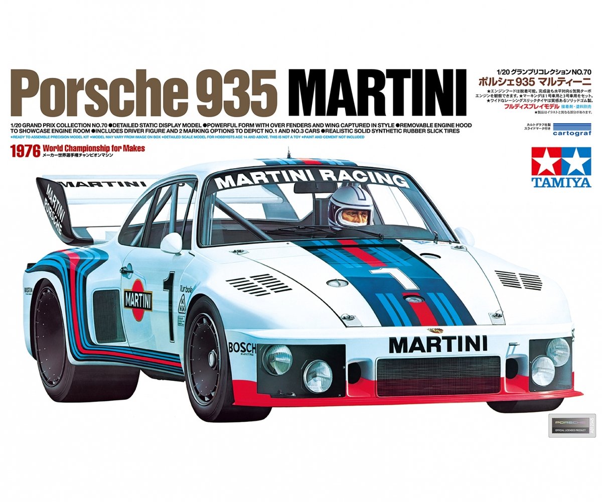 Tamiya modelbouwpakket auto - 20070 porsche 935 turbo - martini 1976 plastic - 1:20 - modelbouw