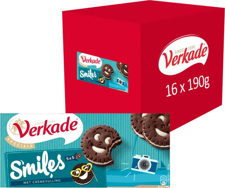 Verkade - Keks - lächelt Kakaokekse - 16 x 190 Gramm