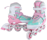 Street Rider Inlineskates rosa grün verstellbar, Größe 33-36