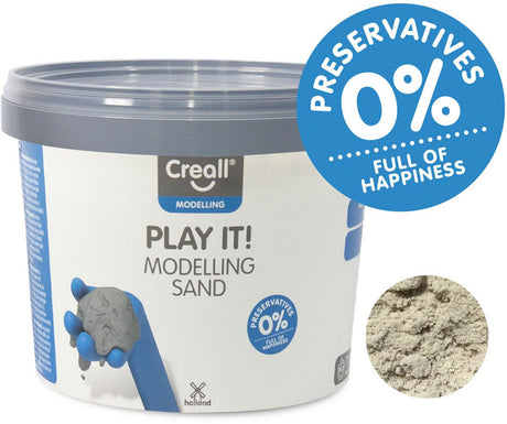Creall spielt es! Modelliersand – 750 Gramm – praktischer wiederverschließbarer Eimer – weicher, samtiger wiederverwendbarer Spielsand – sensorisches Spiel 3+ – asbestfrei