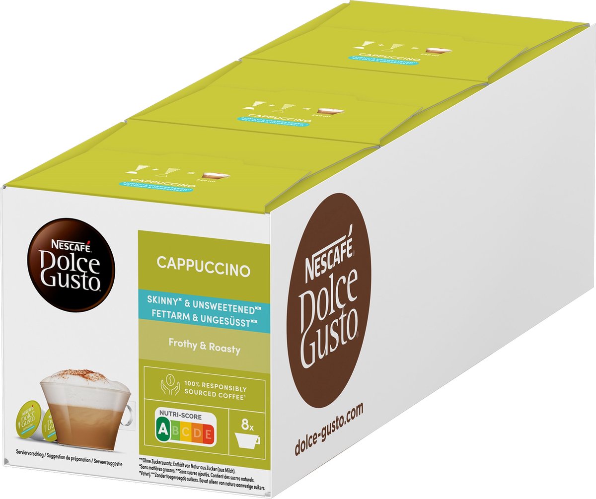 Nescafé Dolce Gusto Kapseln Cappuccino Light – 48 Kaffeetassen für 24 Tassen Kaffee