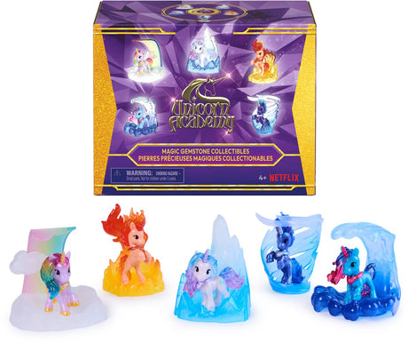 Einhorn-Akademie – 5er-Pack Einhorn mit magischen Edelsteinen – Einhorn-Spielzeug – Spielsets