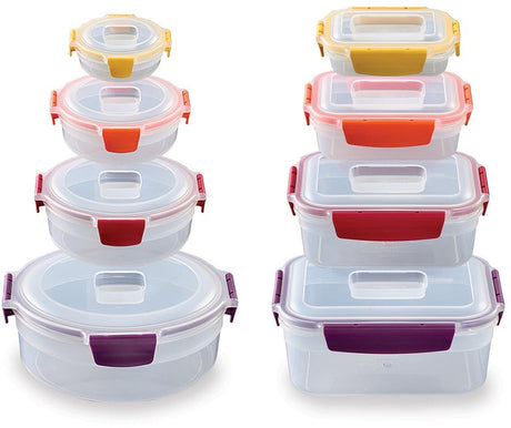 Joseph Joseph Nest Lock 8-teiliges Frischhaltedosen-Set, rund, quadratisch