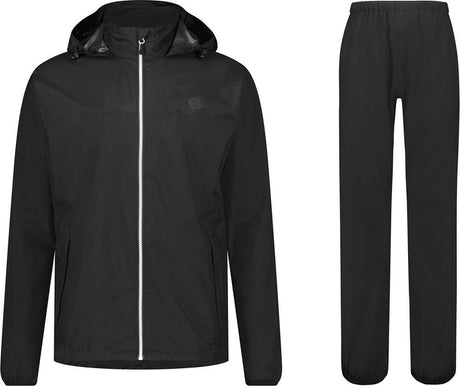 Agu go regenpak essential unisex - zwart - xxl - dames heren - waterdicht ademend