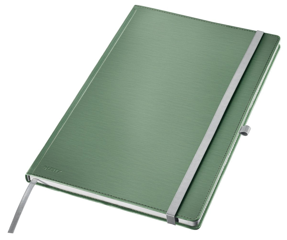 Notizbuch im Leitz-Stil, A4 liniert – mit Hardcover – 100-Gramm-Papier – Seegrün