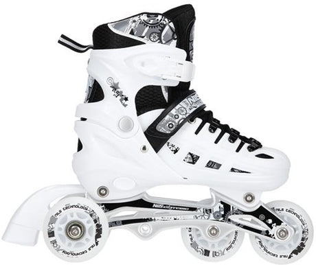 Nils extreme nh10905 - 4-in-1 led inline skates - verwisselbare hockeystaals - wit