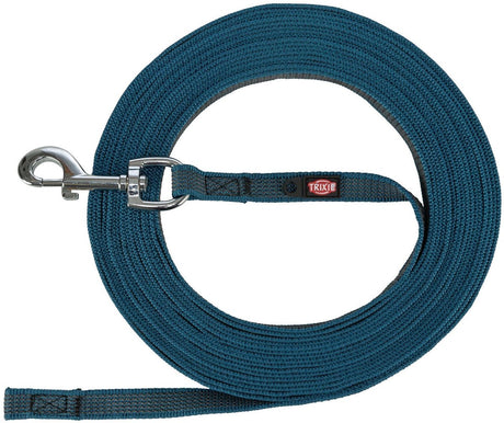 Trixie-Schleppleine für Hunde mit rutschfestem Gummi, Petrolblau, L, XL, 5 m x 1,7 cm