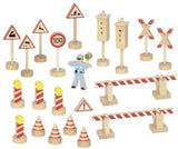 Goki Holz-Verkehrsschilder-Set – 21-teilig.