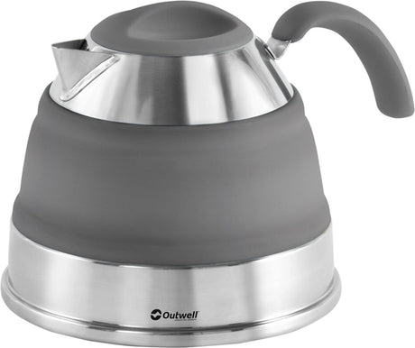 Outwell Kollaps-Wasserkocher 1,5 l Camping-Wasserkocher faltbar aus Silikon grau