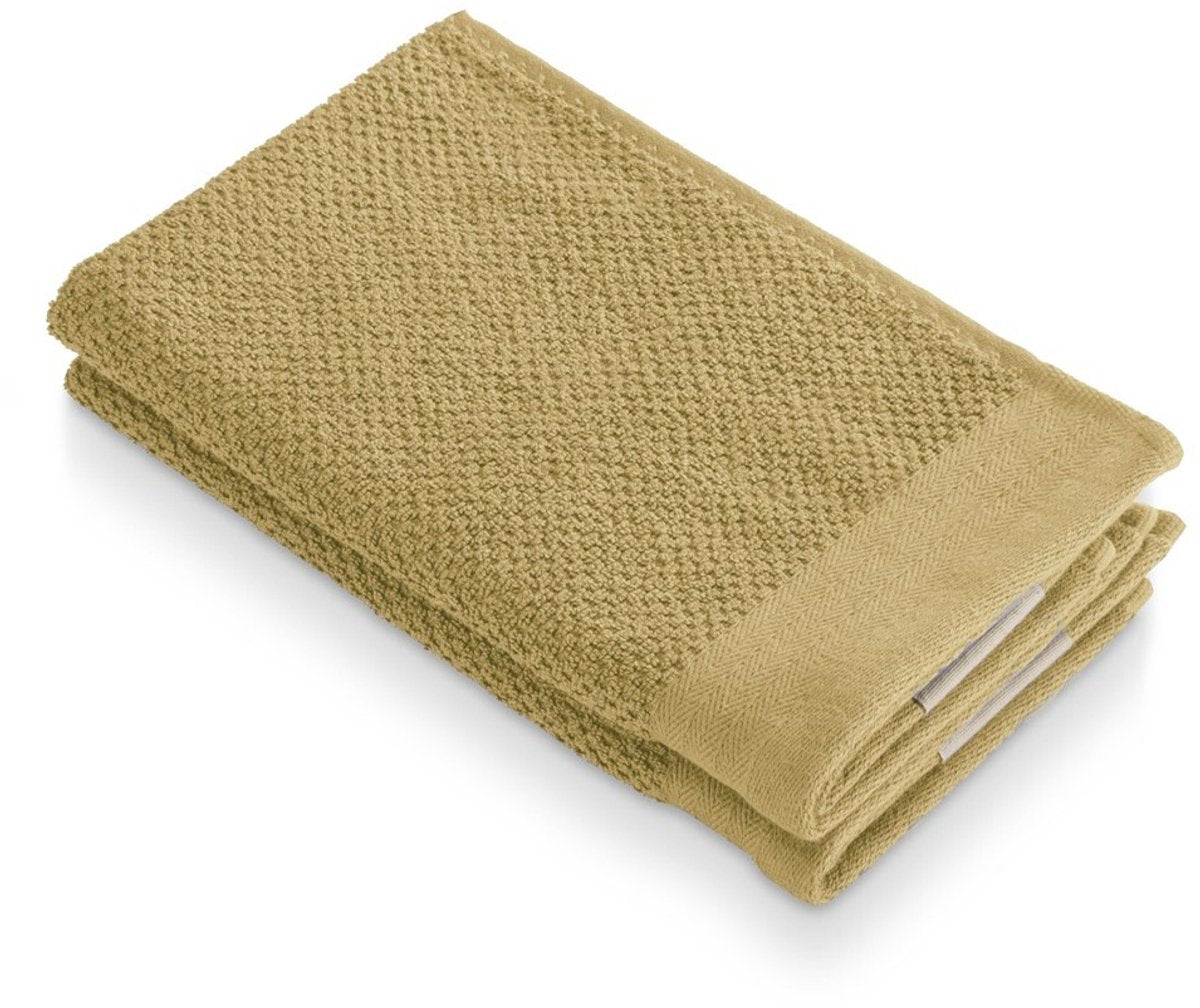 Walra gastendoek soft cotton popcorn - geel - 2x 30x50