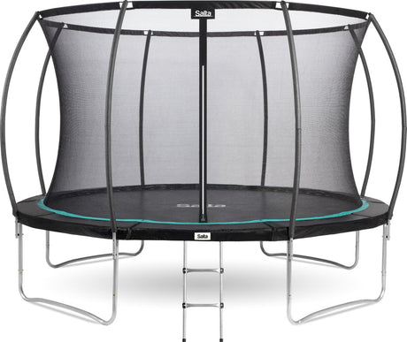 Salta cosmos - ø 427 cm - inclusief ladder - belastbaar tot 120 kg - ronde trampoline met veiligheidsnet - zwart