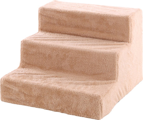 Flamingo-Hundetreppe – einfache Stufe – Hundetreppe – Hundestufe – Hundetreppe 3 Stufen – 41x43x30 cm – Beige