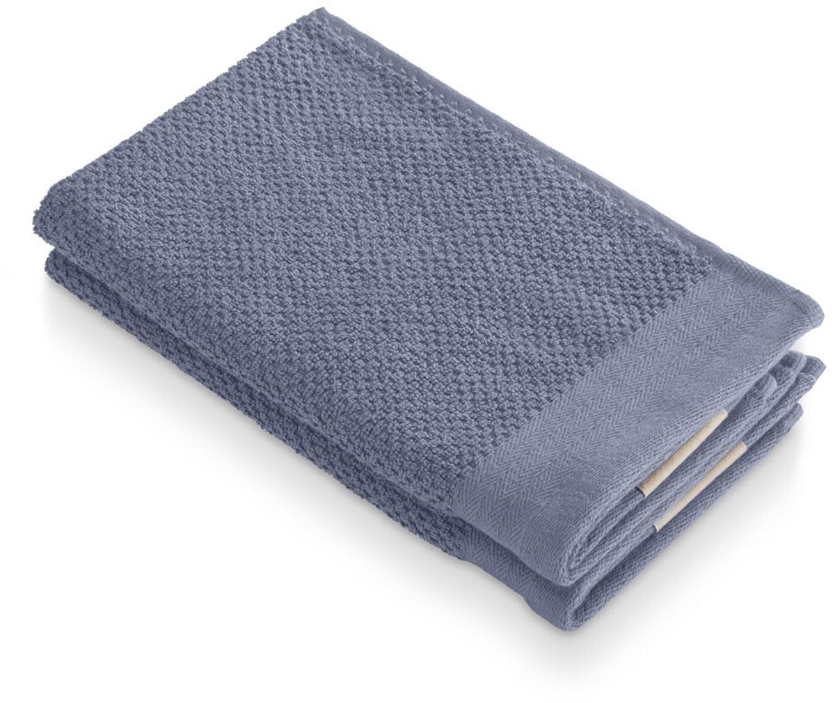 Walra gastendoek soft cotton popcorn - blauw - 2x 30x50