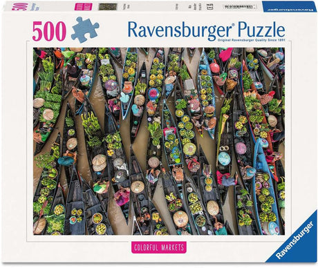 Ravensburger – drijvende markt, indonesië – legpuzzel – 500 stukjes