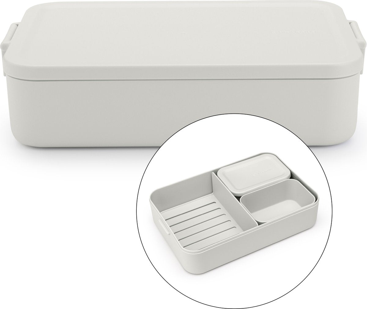 Brabantia Bento-Lunchbox zum Mitnehmen, groß, hellgrau | 2 Stk