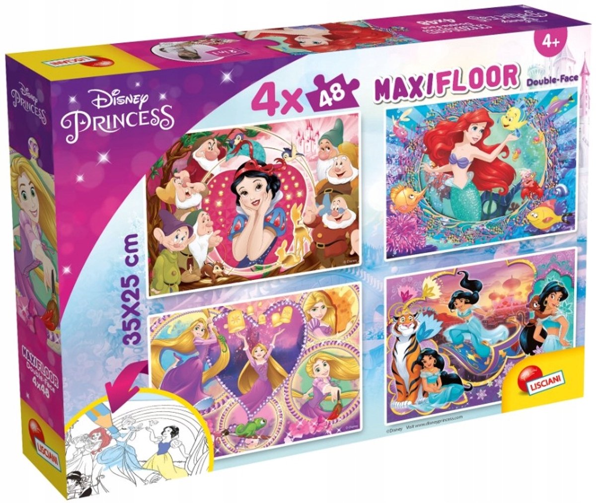 Lisciani Disney Puzzle Maxifloor 4 x 48 Prinzessin