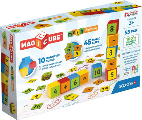 Geomag magicube wiskunde bouw recycled - magnetische stem bouwblokken - 55-delig - vanaf 3 jaar