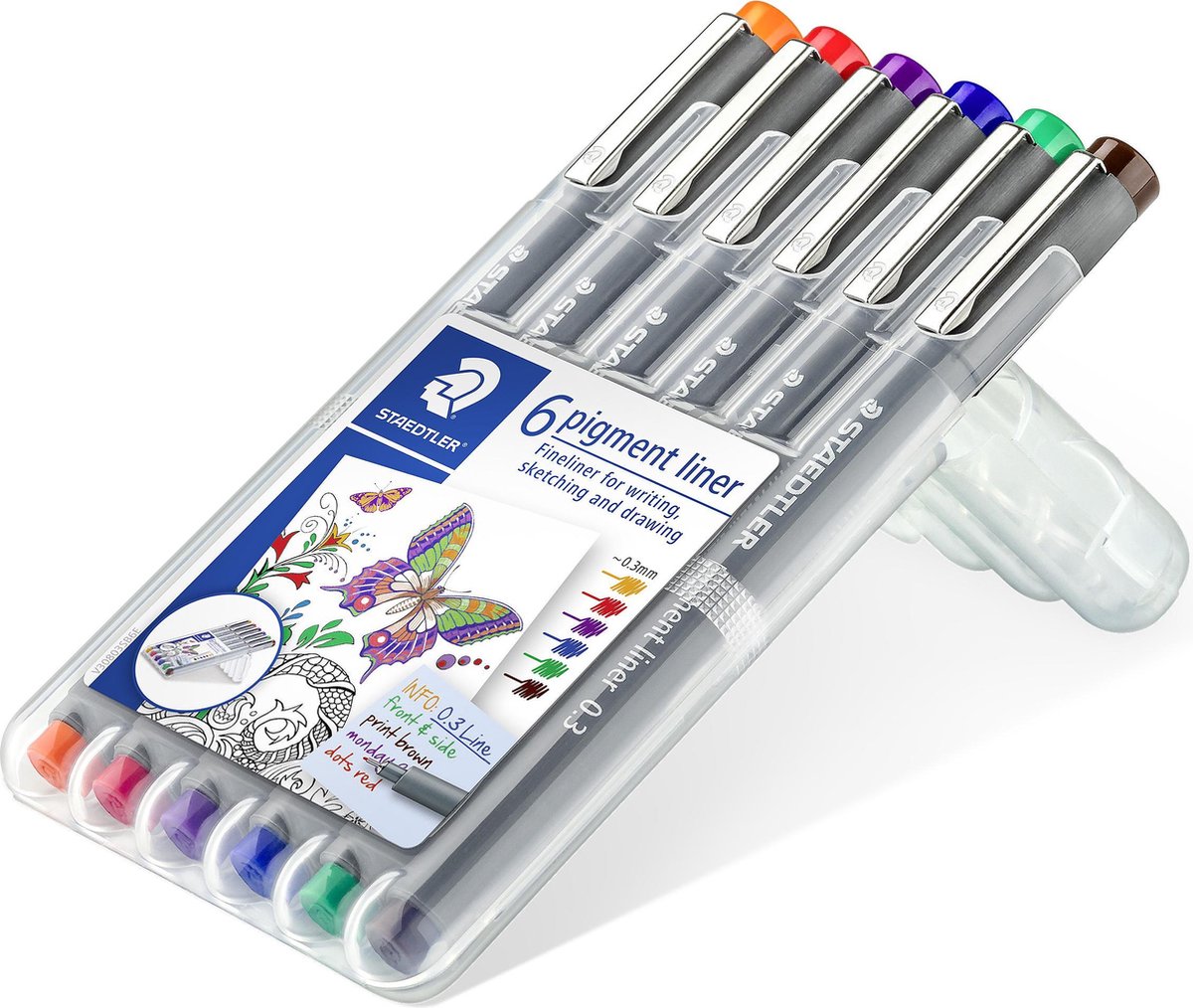 Staedtler - Pigmentliner - Box 6 Farben - 0,3 mm