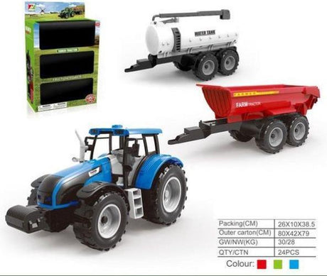 Amuuso 1:32 Traktor mit 2 Anhängern 26x10x38,5cm
