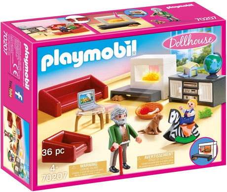 Playmobil-Puppenhaus-Wohnzimmer mit Kamin - 70207