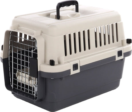 Flamingo Transportbox Katze und Hund – Autokiste XS 50x33x33 cm – Transportkäfig Nomad dunkelgrau