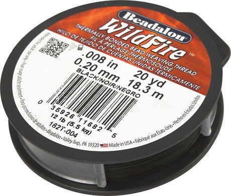 Beadalon Wildfire Perlendraht schwarz – 18,3 m – 0,2 mm – Schmuckherstellung – Perlendraht