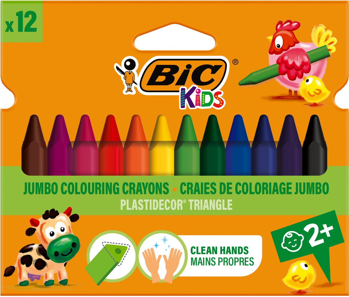 BIC Kids Plastidecor Dreieck Farbkreide, 12st.