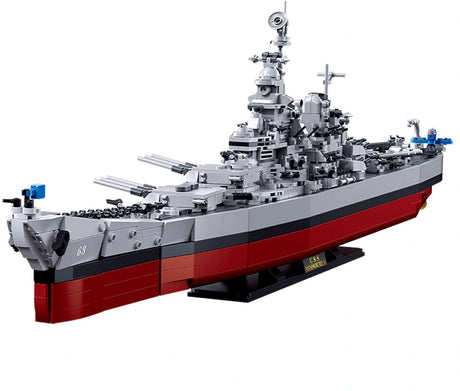 Sluban Uss Missouri Bauspielzeug für Kinder ab 10 Jahren – Konstruktionsspielzeug Modellbau – Baukasten mit 1741 Bausteinen – M38-B1291