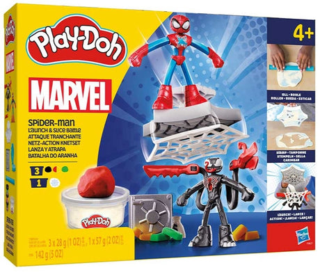 Play-Doh Marvel Spider-Man Wurf- und Schnittspielset – Modelliermasse – inklusive 2 Figuren