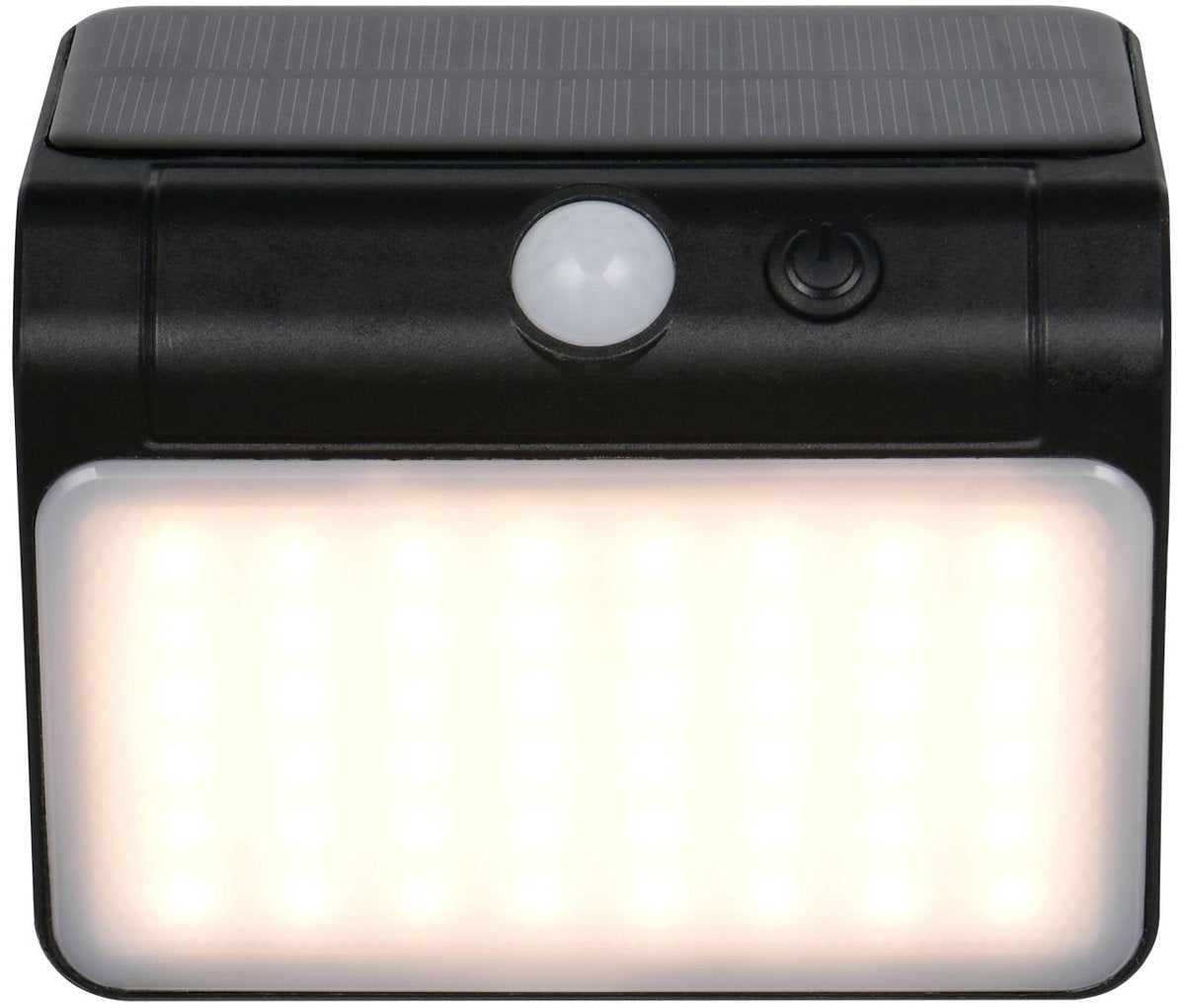 Rl lebe dein Licht Reality Olinda - Wandleuchte - Schwarz - inkl. 1x SMD 2,5 W - Dämmerungssensor - Wandmontage - wiederaufladbar - Solarenergie - 4000k - nicht dimmbar - Bewegungssensor und Orientierungslicht - Außenbeleuchtung - IP44